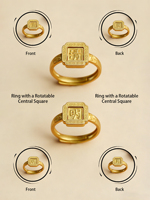 Bague tournante unisexe en argent sterling 925 plaqué or sans nickel, bague zen réversible avec caractères chinois en relief, cadeau pour fête