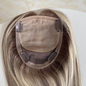 Topper de Cabello Humano con Base de Seda y Piel, Anudado a Mano, Ligero y Cómodo para Uso Diario - Product Image 5