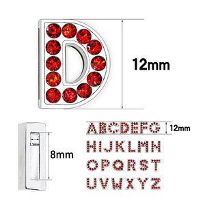 Accessori per Unghie con Lettere A-Z da 8mm Completamente Glitterate in Rosso, Decorazioni per Unghie Fai-da-Te Stile Macaron - Product Image 5