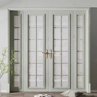 Design moderne Grille de porte en bois massif composite laquée Cloison en verre contreplaqué pour villa et cuisine