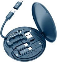 Kit de câbles de charge rapide USB-C 5-en-1 avec courant 6A, matériau TPE, rangement portable pour Android et appareils mobiles