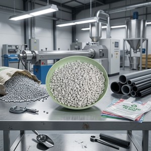 Granulés blancs de masterbatch de remplissage CaCO3 à haute teneur pour la modification des plastiques PE et PP - Product Image 2