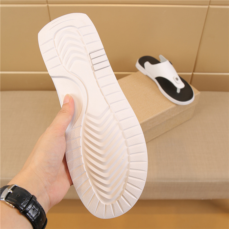 Trendy First Layer Cowhide Non-slip Sandals Summer Beach Casual Slippers Shoes