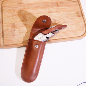 Gỗ hồng sắc đôi bản lề đòn bẩy gỗ mở nút chai Gỗ xử lý rượu vang corkscrew người phục vụ người bạn corkscrew - Product Image 3