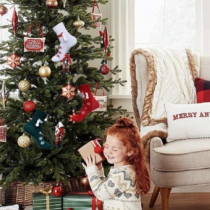 ถุงเท้าคริสต์มาสสีแดงถึงกลางน่องผ้าฝ้ายระบายอากาศได้สำหรับผู้หญิงฤดูใบไม้ร่วงฤดูหนาวสไตล์คู่รัก - Product Image 1