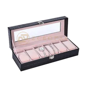 Caja de regalo de reloj de lujo con embalaje de forro exterior de cuero Pu del fabricante, caja de reloj de lujo Premium