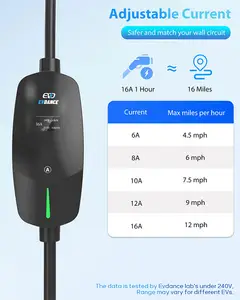 EVDANCE Good Price Portable EV Charger Sae J1772 Type 1 And Type 2 Evse New Energy Vehicle Charging Station For Electric Car