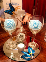 Plateau de table rond en verre de luxe de haute qualité pour centres de table de mariage, 8 à 12 pouces