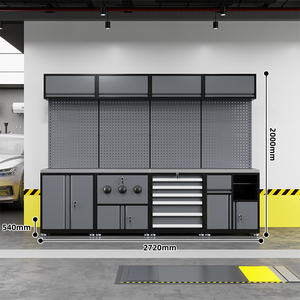 محطة عمل لإصلاح السيارات مع خزانة أدوات متنقلة وعربة أدوات بـ 7 أدراج وقفل بمفتاح لصيانة وتخزين المركبات - Product Image 6