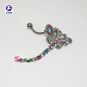 Anillos de Ombligo de Acero Inoxidable con Circonita y Baño de Oro, Diseño de Mariposa, Regalo Encantador para Niños, para Bodas - Product Image 3