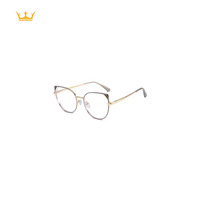 Nouvelles montures de lunettes optiques de style rétro œil de chat en métal multicolores pour femmes et hommes, prêtes pour la prescription, vente en gros