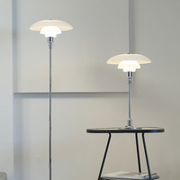 Lampe sur pied de style minimaliste moderne danois pour salon, avec lumière LED en fer et verre, gradation progressive, idéale pour chambre à coucher, chevet ou bureau
