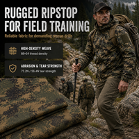 Tissu tactique 235 g/m² en polyester et coton extensible, tissu camouflage, tissu ripstop pour uniformes de formation sur le terrain et de sauvetage