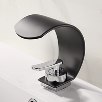 Robinet de lavabo cascade haut de gamme en laiton massif, bec haut, monocommande, finition nickel brossé, mitigeur chaud/froid pour lavabo sur plan