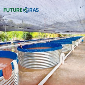 Bassin d'élevage de poissons en métal de 10 000 <span class=keywords><strong>litres</strong></span>, réservoir d'aquaculture en tôle <span class=keywords><strong>galvanisée</strong></span> ondulée avec cadre en PVC |   FUTURERAS - Product Image 2