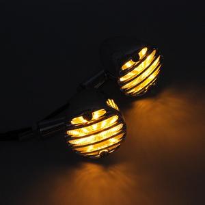 Bullet Grille Style moto Chrome LED Bullet ambre clignotant lampe pour Harley Davidson Softail café <span class=keywords><strong>Racer</strong></span> - Product Image 5