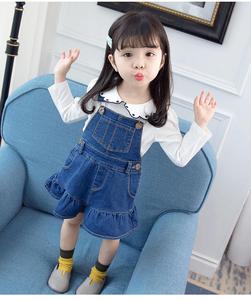 E2woo Nouveaux vêtements pour enfants, robe en jean bleu courte et décontractée pour petites filles avec poches, provenant d'un fournisseur chinois - Product Image 2