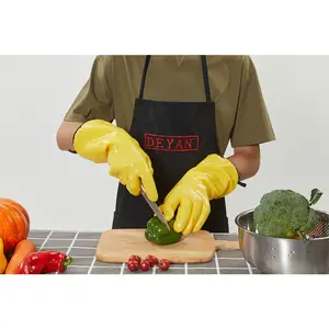 New Liquid Silicone Safety Work Bbq Gloves Heat Resistant With Fingers Food Grade Waterproof yellow Large