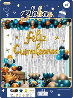 Kit de guirlandes d'arc de ballons bleus pour anniversaire de garçons pour hommes vente en gros de ballons d'anniversaire bleus métalliques avec couronne et rideau à franges