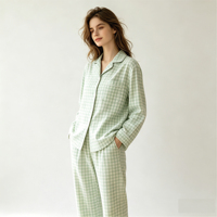Ensemble de pyjamas pour femmes de qualité supérieure, style imprimé à carreaux, ensemble de détente pour femmes, fabricant ODM, certifié BSCI