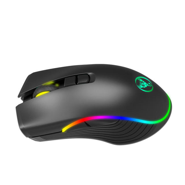 Wholesale Seven-buttons HXSJ T26 2.4Ghz Wireless Ergonomics Mouse Cool Colorful Breathing RGB Light Design Gaming Mouse Factory