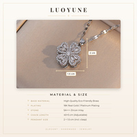 LUOYUNE Kalung Liontin Kuningan Berlapis Emas 18K Profesional, Kalung Berlian Imitasi CZ Bentuk Bunga Salju Berputar untuk Grosir Butik