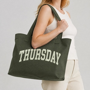 <b>Tote</b> Bag with Pocket Cotton <b>Canvas</b> <b>Tote</b> Bag with Custom Logo Print Reusable for Foods Daily Lunch Use Shopping - Product Image 4