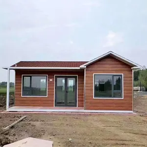 Lüks modüler ev hafif çelik çerçeve konut iki yatak odası prefabrik ahşap villa prefabrik minik ev