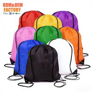Customized <b>Draw</b> String Sports Backpack Gym Bag Polyester Nylon Drawstring Bags - Product Image 2