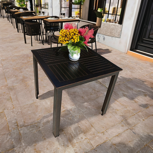 Outdoor Furniture Modern Restaurant Metal Table Aluminum Outdoor <b>Square</b> Dining Table AL17 Outdoor Dining Table <b>Set</b> AL17 - Product Image 4
