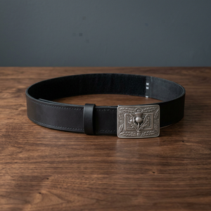 Ceinture de kilt en cuir noir de haute qualité GREENLAND PIPE CO, 30-52 pouces, pour tenue de fanfare écossaise, accessoire musical traditionnel des Highlands - Product Image 3