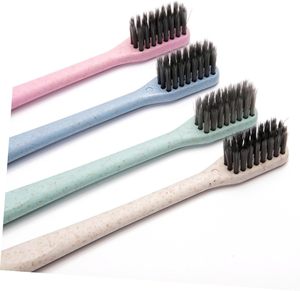 Cepillo de Dientes Manual de Viaje con Cerdas Suaves de 0.01mm, Cerdas de Carbón Vegetal, Paja de Trigo Biodegradable, Ecológico, Envasado Individualmente - Product Image 3