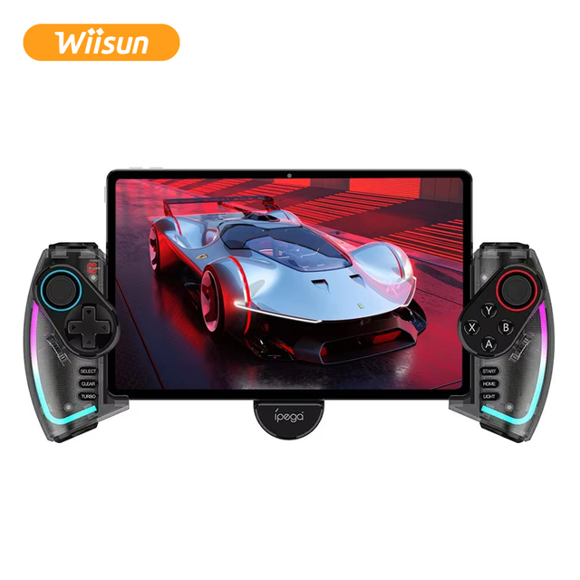 Ipega 9777SH Wireless Retractable Handle Support RGB Colorful Light BT5.0 Connection Gamepad for Phone/PC