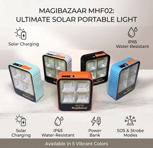 Linterna Solar Recargable MHF02, Linterna LED Impermeable IP65 para Camping, Soporte Magnético, Banco de Energía, Senderismo, Emergencias, GaN - Product Image 2