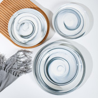 Vente en gros de vaisselle personnalisée OEM ODM assiettes de service rondes en porcelaine assiette plate en céramique à motif de marbre