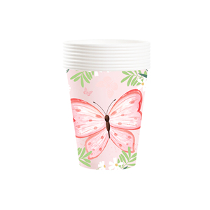DAMAI Nuevo Kit de Vajilla de Papel con Diseño de Mariposas, Platos Desechables Rosas para Decoración de Fiestas de Cumpleaños de Niñas - Product Image 3
