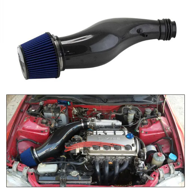 Auto Carbon Fiber Cold Air Intake System Pijp Kit Voor Honda Civic Eg Ek