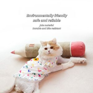 Cuscino giocattolo di alta qualità In juta naturale per gatti di lusso In cotone alla moda eco-friendly per animali domestici massaggiagengive incorporato con erba gatta adorabile cartone animato - Product Image 4