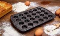 Cetakan Muffin Mini 24 Cup, Anti Lengket, Tekstur Batu Granit, Loyang Kue, Aman untuk Oven, Peralatan Panggang Rumah Tangga, Garansi 1 Tahun