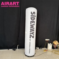 Colonne publicitaire gonflable blanche durable, pilier gonflable blanc personnalisable pour événements et promotions