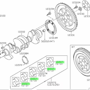 12207-JA00A ลูกปืนเพลาข้อเหวี่ยงชิ้นส่วนรถยนต์สำหรับ <span class=keywords><strong>Nissan</strong></span> Maxima Altima Teana Rouge X-TRAIL SENTRA NAVARA <span class=keywords><strong>Pathfinder</strong></span> - Product Image 1