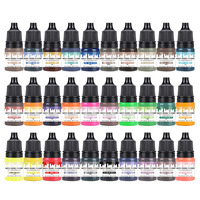 Lot de 30 couleurs de pigments à base d'eau 5ml pour résine écologique, plâtre en poudre, jesmonite, pâte vibrante de couleur longue durée pour l'artisanat.