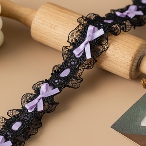 La001 Em Estoque: Renda Plissada de 4CM com Camadas Duplas de Tule Bordado, Tecido de Renda de Tule, Fita para Vestido e Acabamento de Acessórios - Product Image 5
