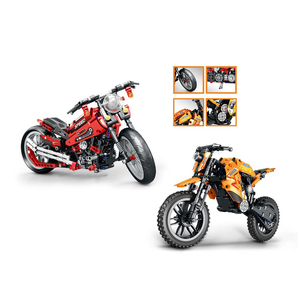 New DIY xây dựng xe máy xe máy đồ chơi mô hình đua Xe gạch Đồ chơi Quà tặng cho bé trai khối xây dựng bộ - Product Image 4