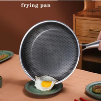 Grosir kustom multi spesifikasi baja nirkarat sarang lebah antilengket datar panci masak penggorengan untuk penggunaan Dapur