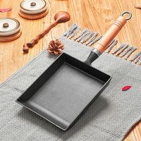 Poêle à omelette japonaise Tamagoyaki en fonte pour petit-déjeuner de cuisine à l'huile pré-assaisonnée