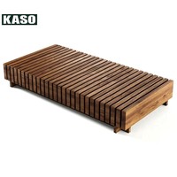 Ensemble de meubles d'extérieur pour hôtel, villa, patio, canapé modulaire sectionnel, canapé de jardin moderne de luxe en teck imperméable pour bord de piscine