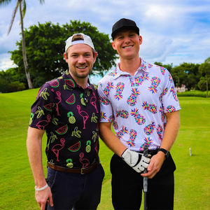 Chemise de golf de luxe en polyester spandex extensible dans les 4 sens pour hommes, polos et chapeaux imprimés personnalisés, design de t-shirt sans col - Product Image 2