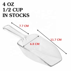 Vente en gros pour petites commandes : Cuillère en plastique transparente à fond plat de 4 oz pour cuisine, garde-manger, aliments pour animaux, lessive, seaux à glace, farine, sucre - Product Image 2