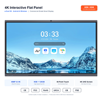 Papan Tulis Interaktif Pintar 55 65 75 86 Inci 4K UHD Sentuh 40 Titik Kamera 48MP 8-Mic Layar All-in-One untuk Ruang Kelas dan Rapat